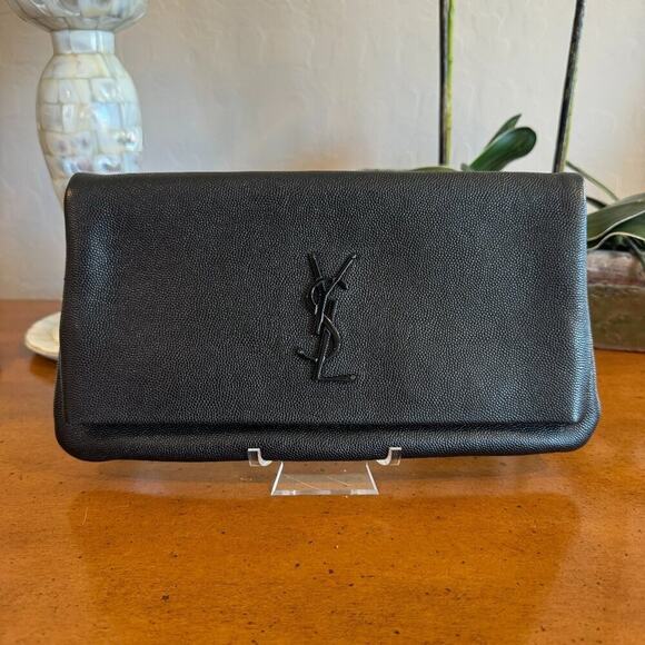 Saint Laurent Handbags - Yves Saint Laurent West Hollywood Flap Clutch Black Leather